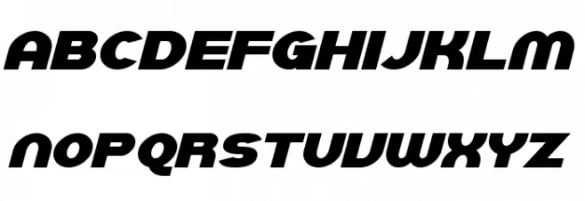 SF Juggernaut Bold Italic Caratteri MAIUSCOLE