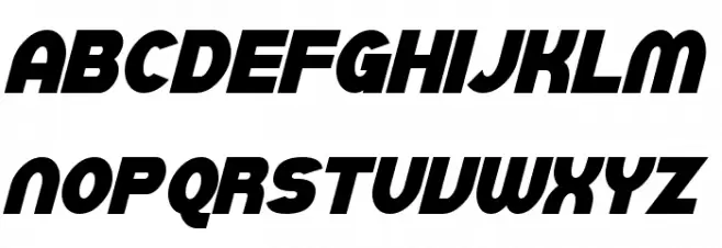 SF Juggernaut Condensed Bold Italic Schriftart Groß