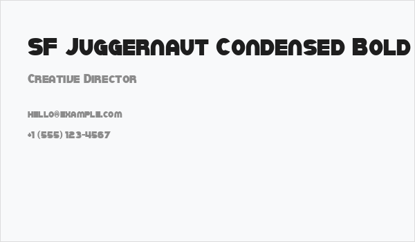 SF Juggernaut Condensed Bold Business Card