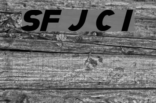 SF Juggernaut Condensed Italic Schriftart examples