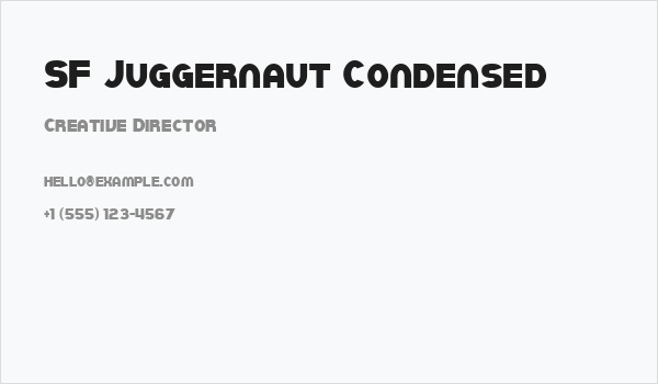 SF Juggernaut Condensed Business Card