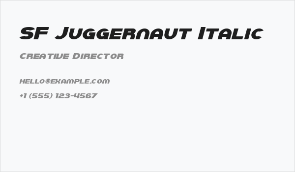 SF Juggernaut Italic Business Card