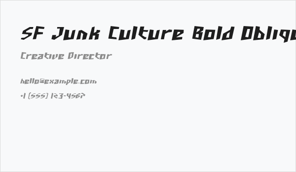 SF Junk Culture Bold Oblique Business Card