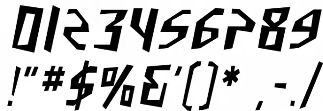 SF Junk Culture Condensed Oblique Font OTHER CHARS