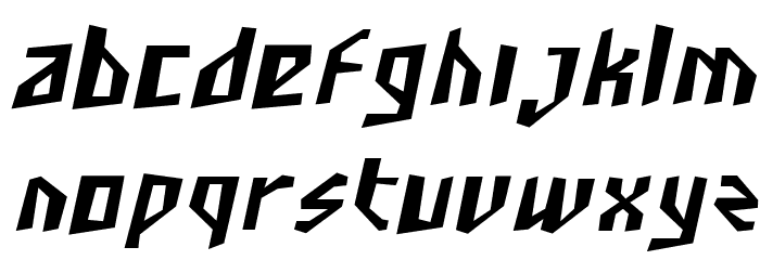 SF Junk Culture Condensed Oblique Font LOWERCASE