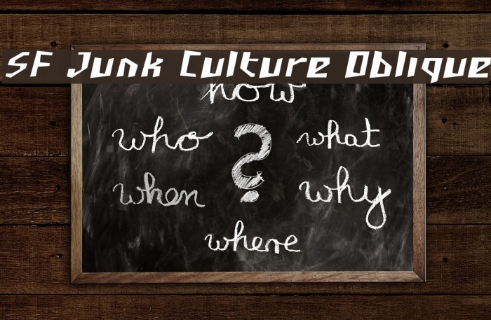 SF Junk Culture Oblique Font examples