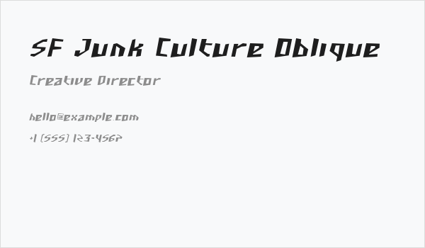 SF Junk Culture Oblique Business Card