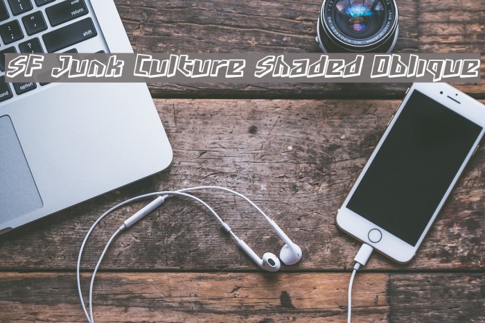 SF Junk Culture Shaded Oblique Font examples