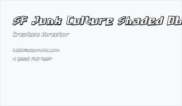 SF Junk Culture Shaded Oblique Business Card