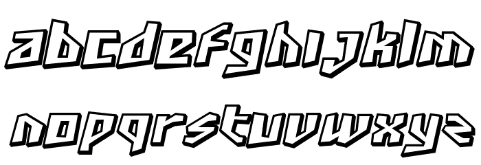 SF Junk Culture Shaded Oblique Font LOWERCASE
