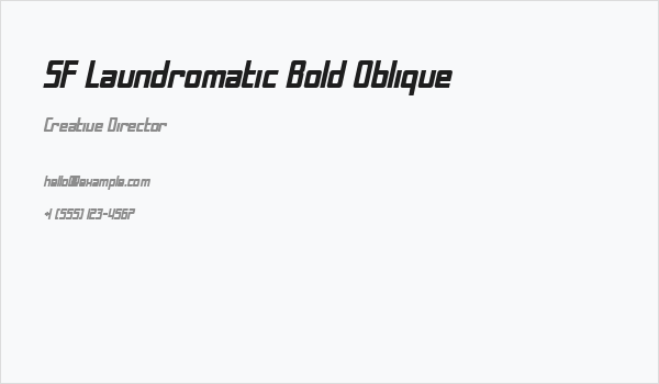 SF Laundromatic Bold Oblique Business Card