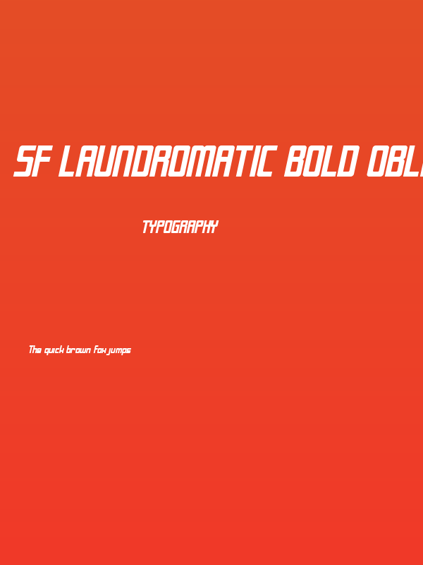 SF Laundromatic Bold Oblique Poster