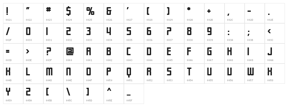 SF Laundromatic Bold Character Map