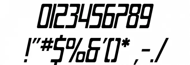 SF Laundromatic Condensed Oblique Font OTHER CHARS