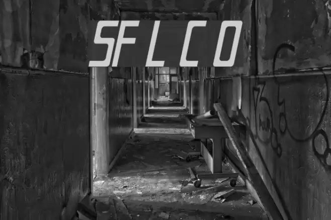 SF Laundromatic Condensed Oblique Font examples