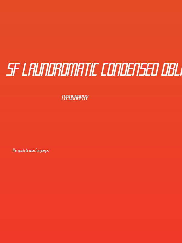 SF Laundromatic Condensed Oblique Poster