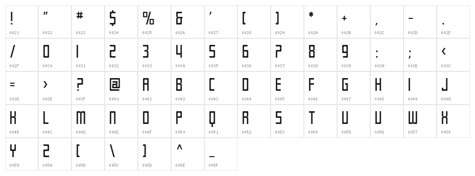SF Laundromatic Condensed Character Map
