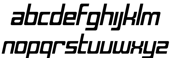 SF Laundromatic Extended Oblique Font LOWERCASE