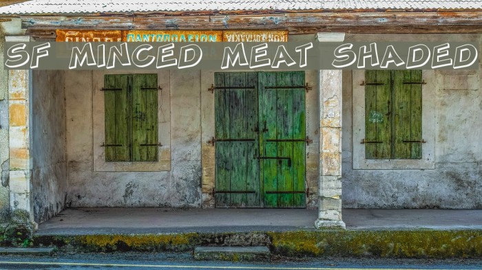 SF Minced Meat Shaded Font examples