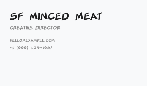 SF Minced Meat Business Card