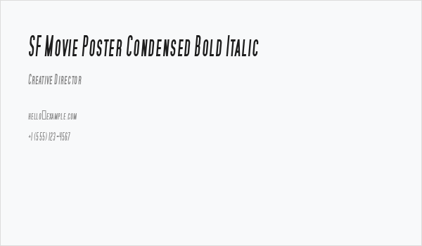 SF Movie Poster Condensed Bold Italic Business Card