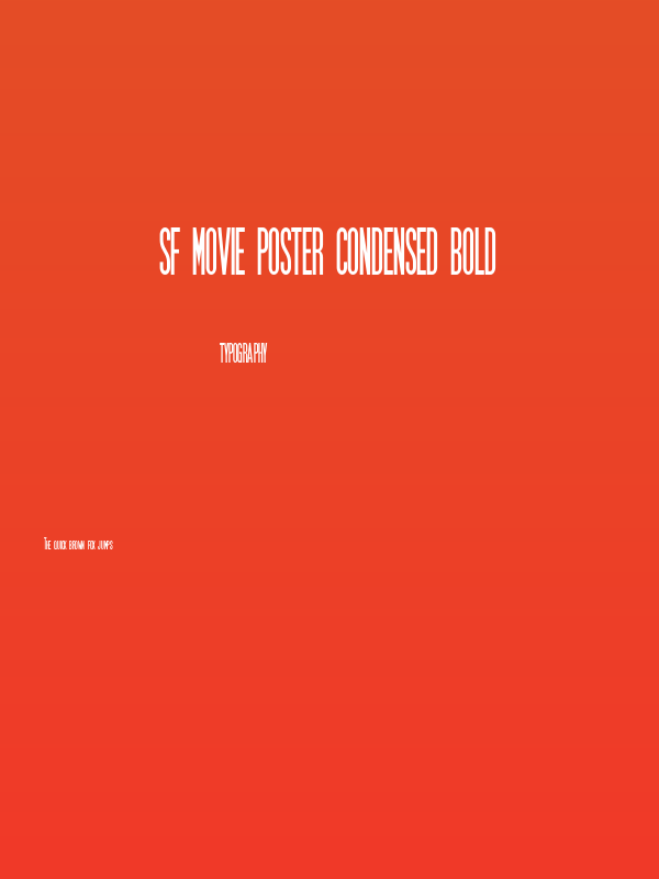 SF Movie Poster Condensed Bold Poster