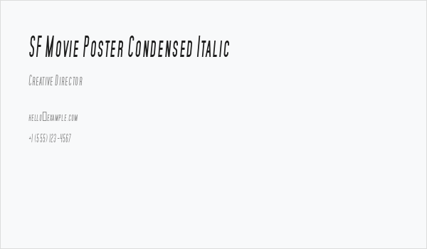 SF Movie Poster Condensed Italic Business Card