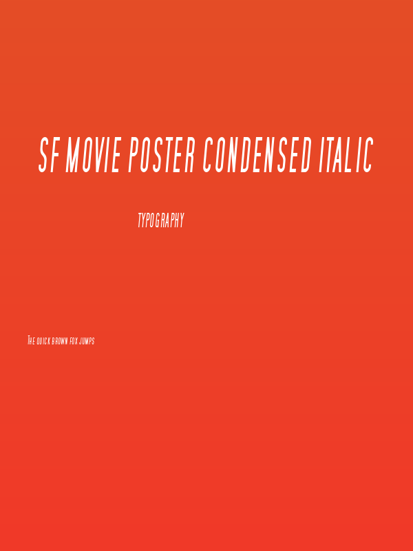SF Movie Poster Condensed Italic Poster