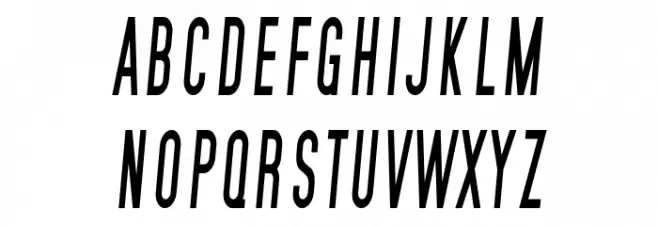 SF Movie Poster Condensed Italic Font LOWERCASE