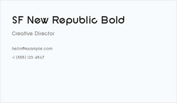 SF New Republic Bold Business Card