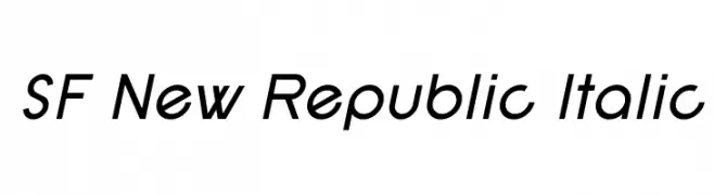 SF New Republic Italic  नि: शुल्क फ़ॉन्ट्स डाउनलोड