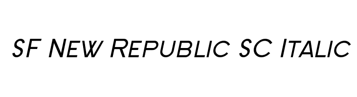 SF New Republic SC Italic Font
