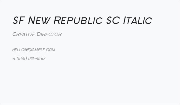 SF New Republic SC Italic Business Card