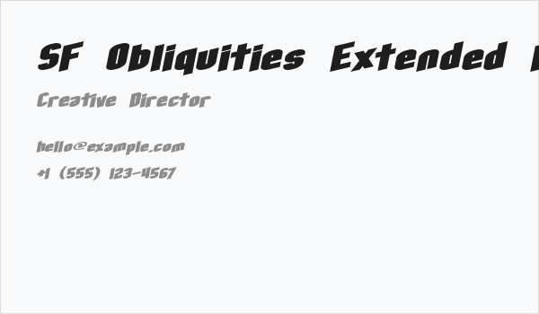 SF Obliquities Extended Bold Business Card