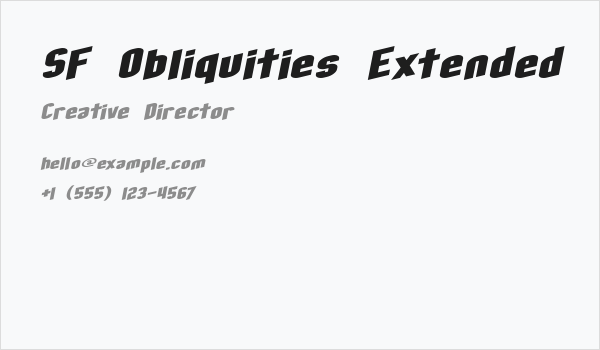SF Obliquities Extended Business Card