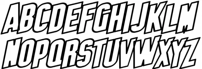 SF Obliquities Outline Bold خط أحرف كبيرة