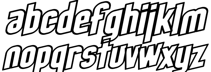 SF Obliquities Outline Bold フォント 小文字
