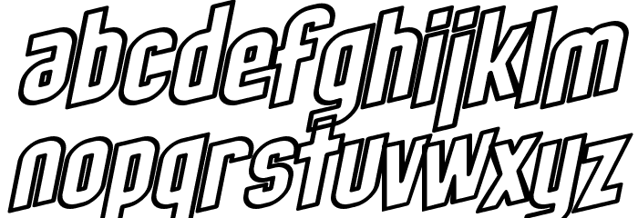 SF Obliquities Outline Font LOWERCASE