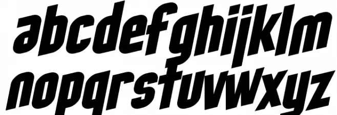 SF Obliquities Font LOWERCASE