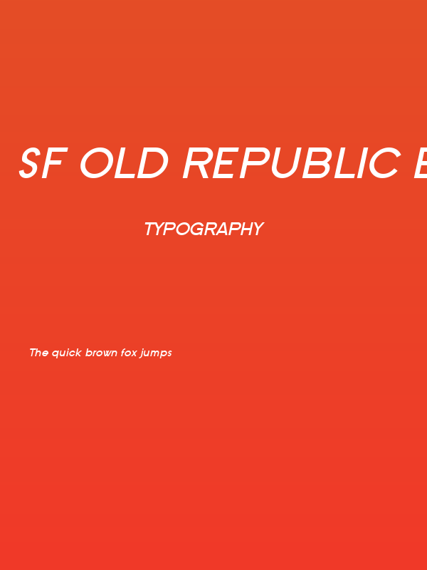 SF Old Republic Bold Italic Poster