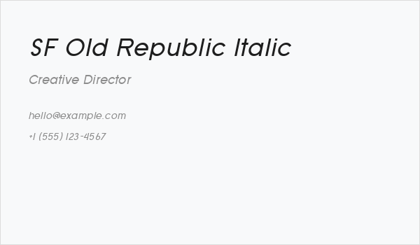 SF Old Republic Italic Business Card