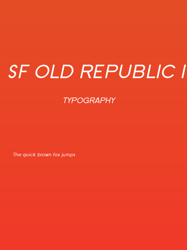 SF Old Republic Italic Poster