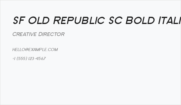 SF Old Republic SC Bold Italic Business Card