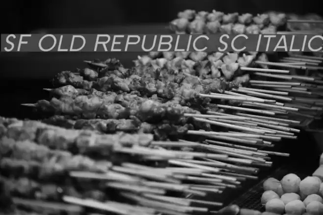 SF Old Republic SC Italic Schriftart examples