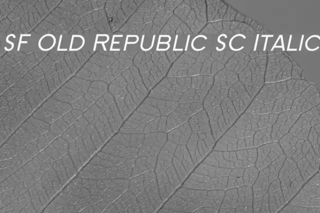 SF Old Republic SC Italic Schriftart examples