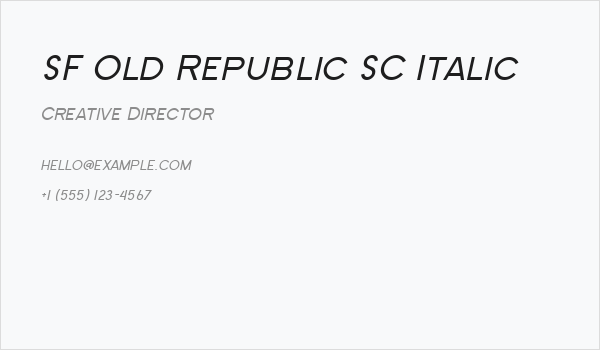 SF Old Republic SC Italic Business Card
