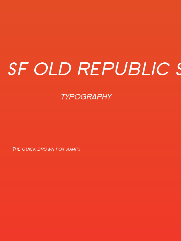 SF Old Republic SC Italic Poster