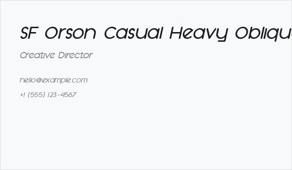 SF Orson Casual Heavy Oblique Business Card