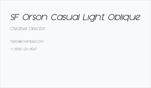 SF Orson Casual Light Oblique Business Card