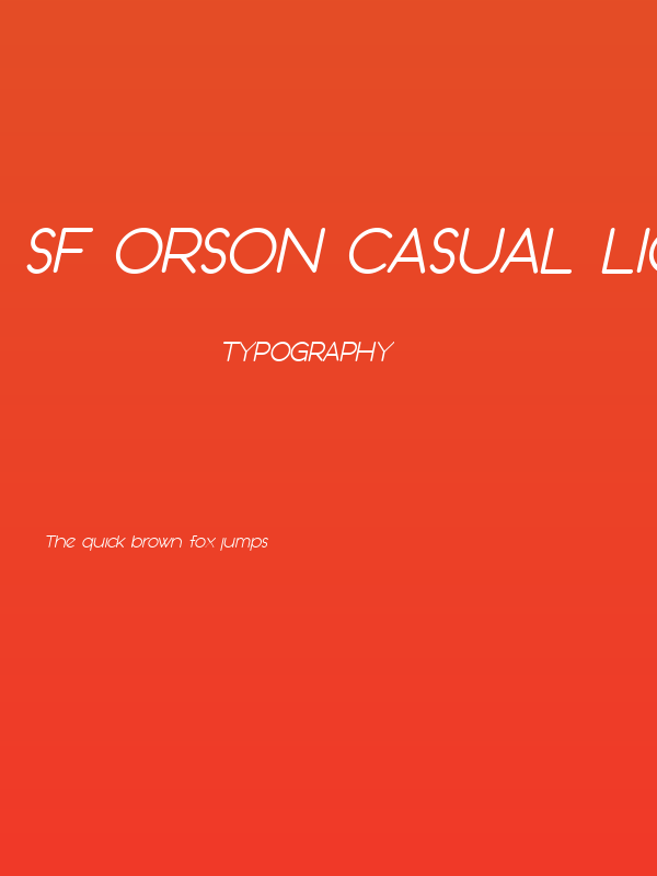 SF Orson Casual Light Oblique Poster